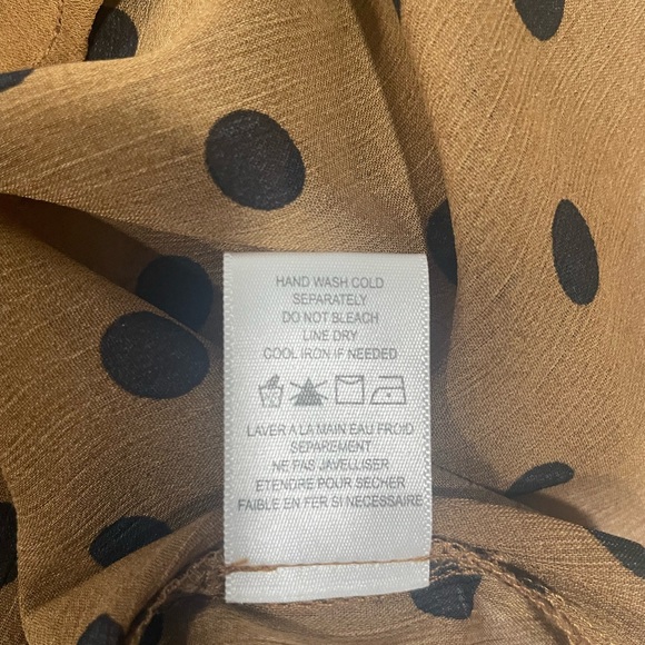 Pleione Brown and Black Polka Dot Blouse - Picture 10 of 10